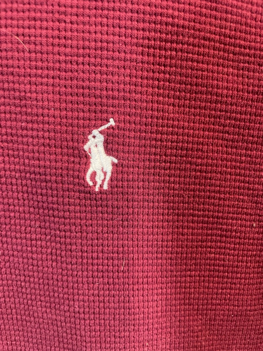 Polo Ralph Lauren Men’s Lg Burgundy Pullover Long sleeve Cotton Thermal Shirt - Picture 3 of 7